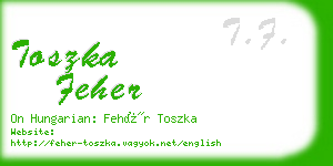 toszka feher business card